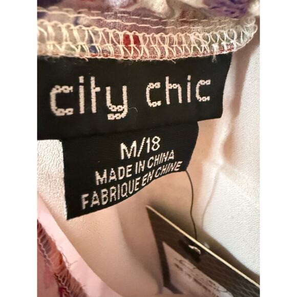 City Chic Cassia Off the Shoulder floral boho Dress plus size M 18 new Patchwork - Picture 3 of 8